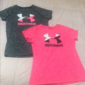NWOT Bundle of 2 Under Armor Girls tee shirts